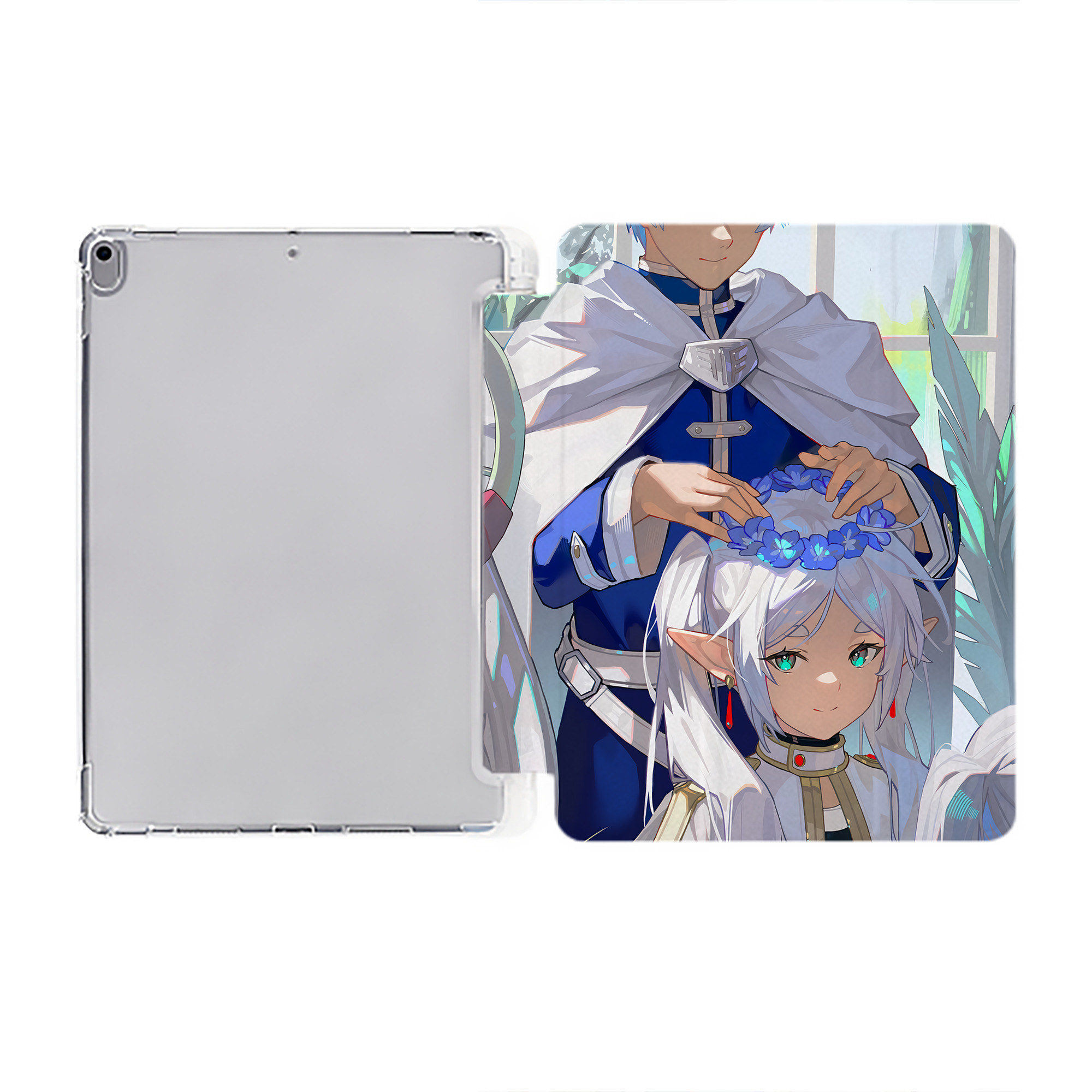 （画像用） 葬送のフリーレン Frieren IPad ケース ペン収納付き 三つ折りスタンド PUレザー×シリコン 対応機種9.5/10.5/10.9インチ